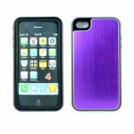 Wholesale iPhone 4 4S 4 in 1 Aluminum Carbon Case (Purple)